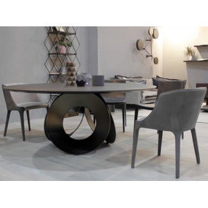 Dinner table岩板现代旋转圆形可带转盘餐桌