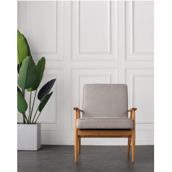 Nordic living room balcony solid wood single lounge chair leisure sofa chair