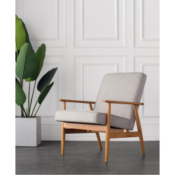 Nordic living room balcony solid wood single lounge chair leisure sofa chair