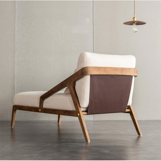 Simple modern bedroom backed by leisure siesta sofa chair