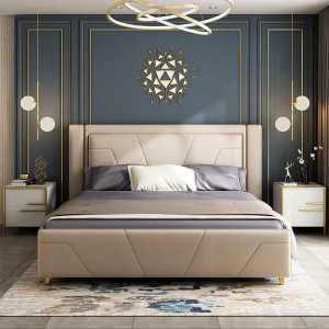 Italian light luxury double bed